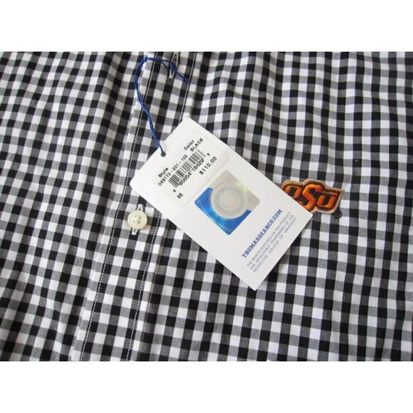 New W/ Tag Thomas Dean TD Collegiate OSU Button Up Plaid Long Sleeve Shirt Sz M - Picture 4 of 12